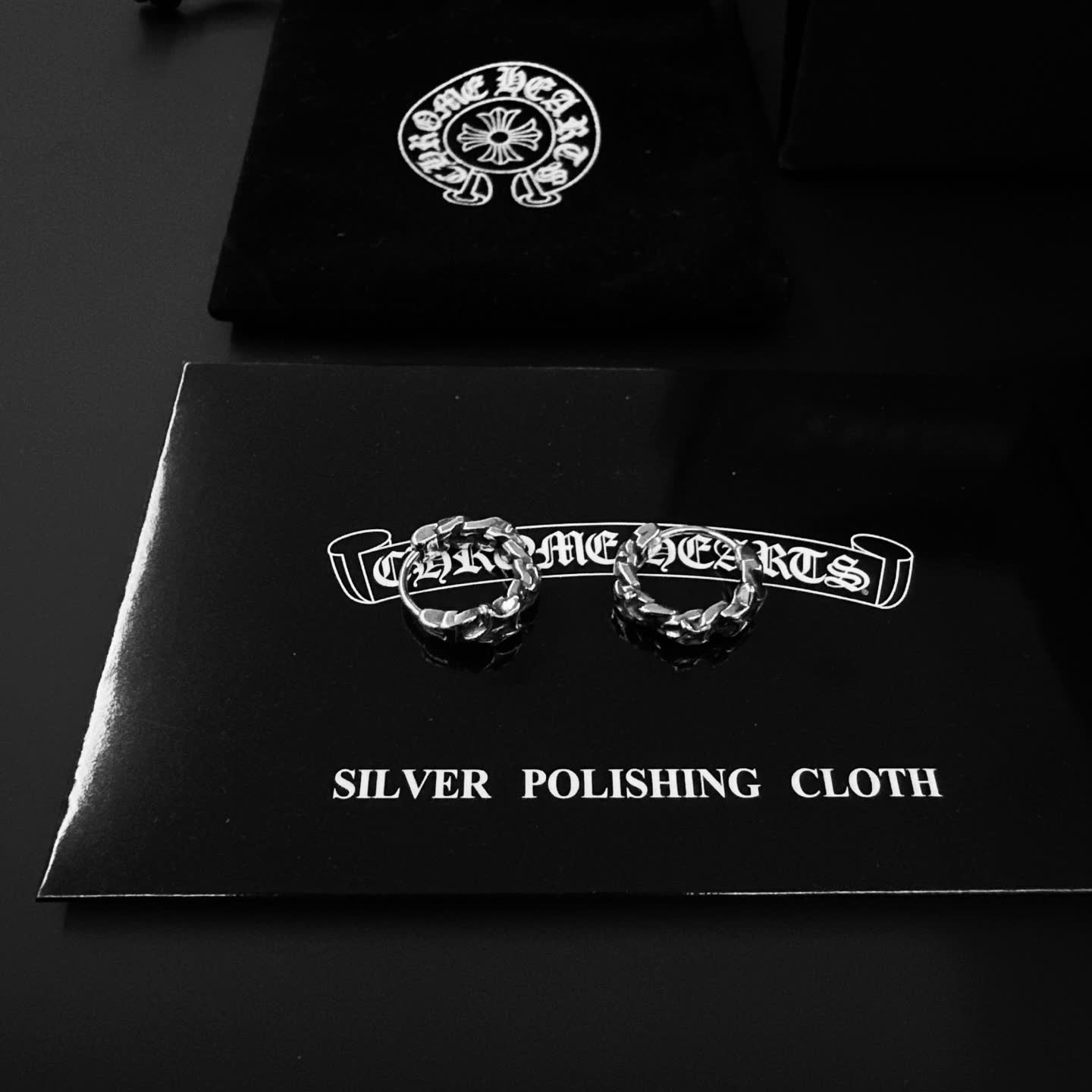 Chrome Hearts Silver Hoop Earrings